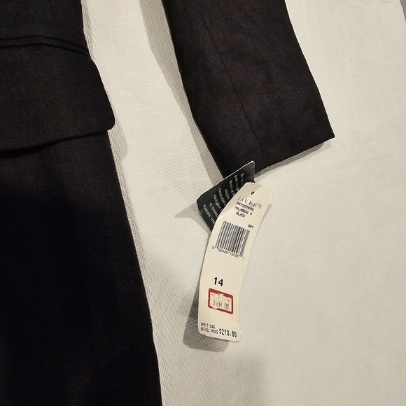 Nwt Ralph Lauren Double-Breasted Linen Black Blazer sz 14 M - Picture 3 of 11